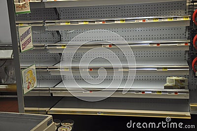 Empty store shelves Editorial Stock Photo