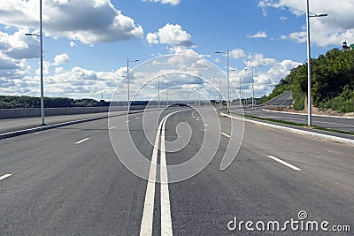 Empty street and blue sky Stock Photo