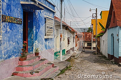 Empty street of Flores Editorial Stock Photo