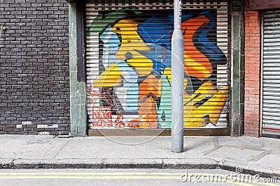 Empty street graffiti background Editorial Stock Photo