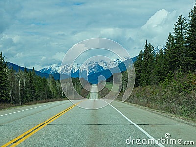 an empty street in the mountains Stock Photo