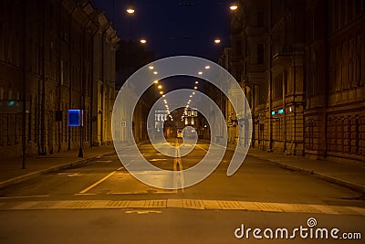 Empty street at night Stock Photo