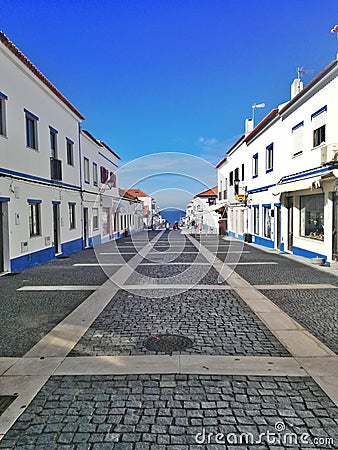 An empty street in Portugal Editorial Stock Photo