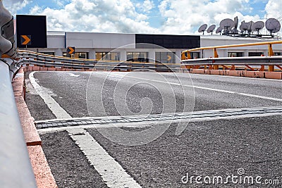 Empty street road in city with sky Stock Photo