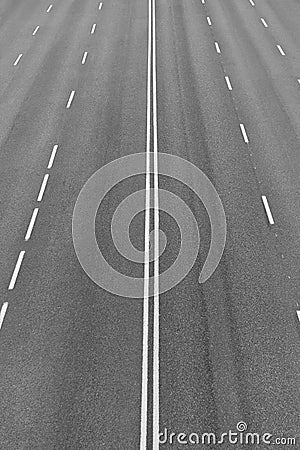 Empty street viewed from above. Urban scene. Asphalt and lines Stock Photo