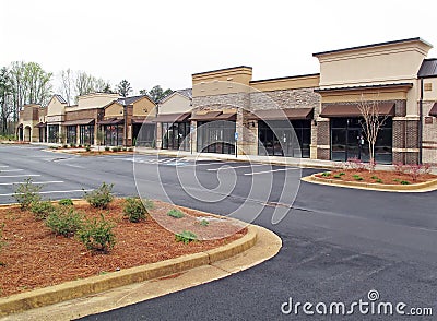 Empty strip mall Stock Photo