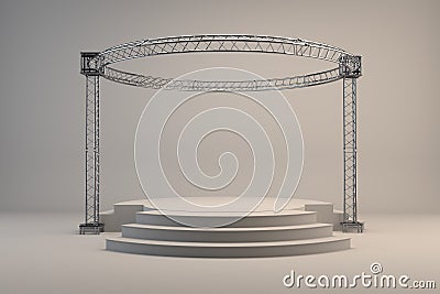 Empty studio stage white Stock Photo