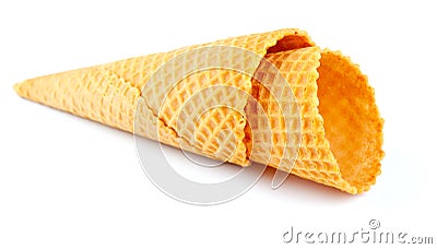 Empty sugar waffle cone Stock Photo