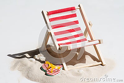 Empty sunbed on the beach on sand abstract Stock Photo