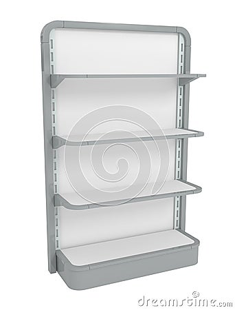 Empty Supermarket Shelf Cartoon Illustration