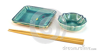 Empty sushi plates. Stock Photo