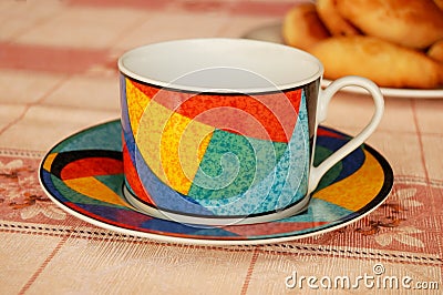 Empty teacup with saucer Stock Photo