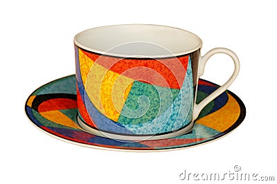 Empty teacup with saucer Stock Photo