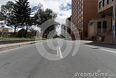 empty 72th avenue or chile avenue at bogota north in sunny day Editorial Stock Photo