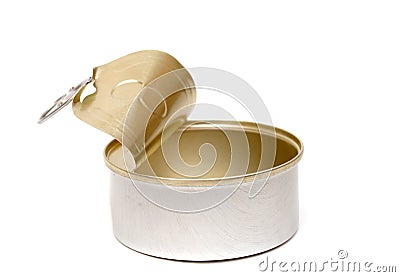 Empty tin can Stock Photo