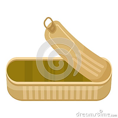 Empty tin can icon cartoon vector. Closed food Vector Illustration