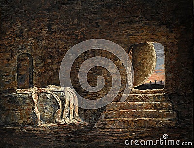 The Empty Tomb Painting Stock Photo