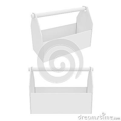 Empty toolbox isolated on white background, 3D rendering Stock Photo