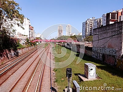 Empty tracks in Buenos Aires Editorial Stock Photo