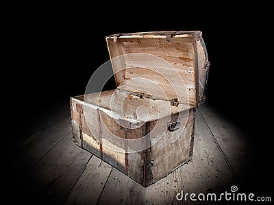 Empty treasure chest Stock Photo