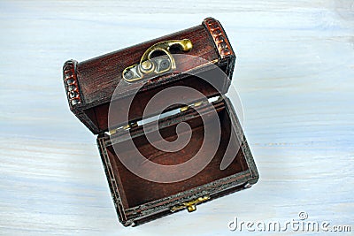 Empty treasure Chest . Stock Photo