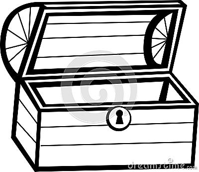 empty treasure chest vector illustration Vector Illustration