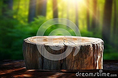 Empty tree trunk for display montages Stock Photo