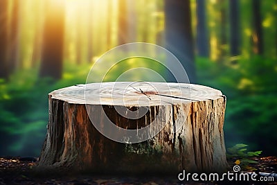 Empty tree trunk for display montages Stock Photo