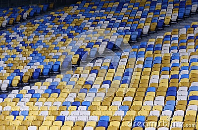 Empty tribunes of NSC Olimpiyskyi stadium Editorial Stock Photo