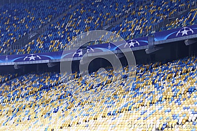 Empty tribunes of NSC Olimpiyskyi stadium Editorial Stock Photo