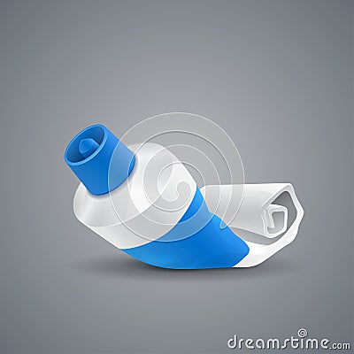 Almost empty tube toothpaste Vector Illustration