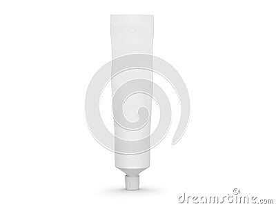 Empty tube of toothpaste on white background Stock Photo
