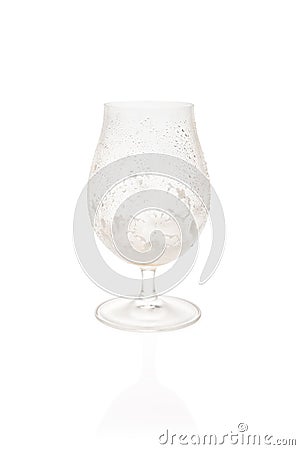 Empty Tulip Glass With Foam Stock Photo