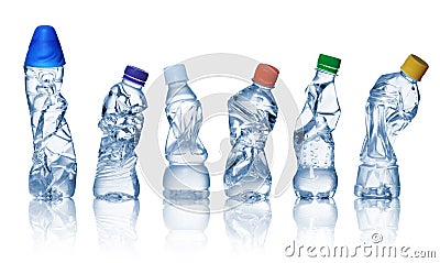 Empty used plastic bottles Stock Photo