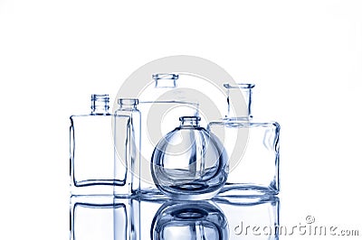 Empty various glass bottles Stock Photo