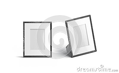 Empty vertical table photo frame front and side view mock up, Stock Photo