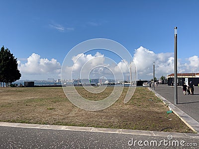 Empty view of Lisbon Port Editorial Stock Photo