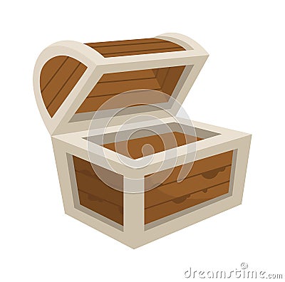 Empty Vintage Chest Vector Illustration