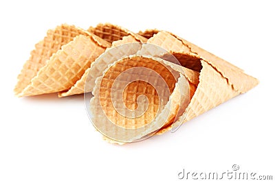 Empty wafer cup Stock Photo