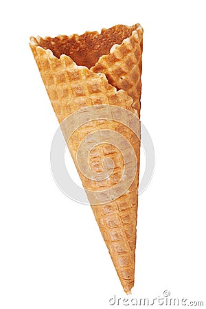 Empty waffle cone Stock Photo