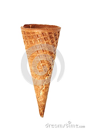 Empty waffle cone for ice cream Stock Photo