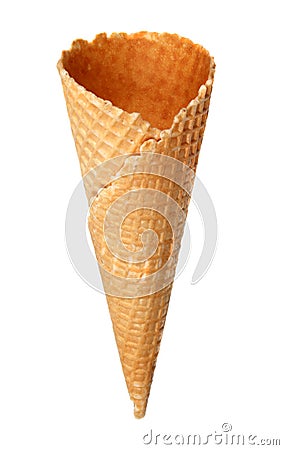 Empty waffle cone for ice cream Stock Photo