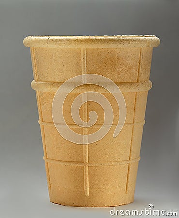Empty waffle cup isolated Stock Photo