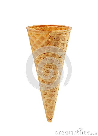 Empty waffle ice cream cone with smooth edge Stock Photo