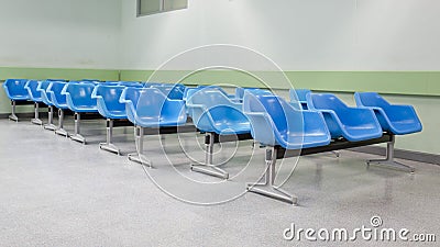 Empty waiting seats in hospital Stock Photo