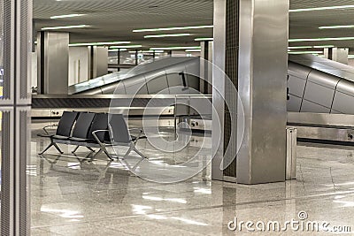 empty wating hall at an airport Stock Photo