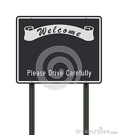 Empty Welcome road sign template Cartoon Illustration