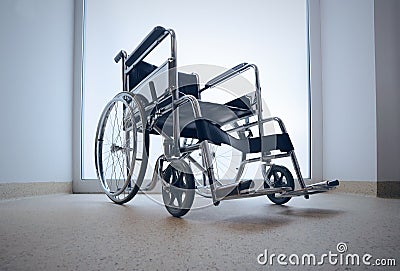 Empty wheelchair Stock Photo