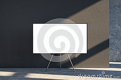 Empty white banner in tripod Stock Photo