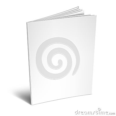 Empty White Book or Magazine Vector Illustration